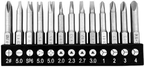 Comforty Schraubenschlüssel-Set, Sechskantschaft, Legierung, Stahl, Dreieck, Kreuzschlitz, Y-Typ, Innenkreuz, magnetisch, Bohrer-Bits, 1/4 zoll Länge, 13 Stück