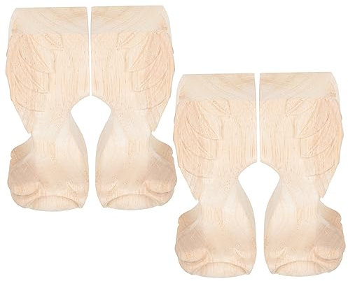 Housoutil Holzmöbelbeine Im Vintage-Design 15 X 6 cm Für Couch Sofa Kommode Tisch