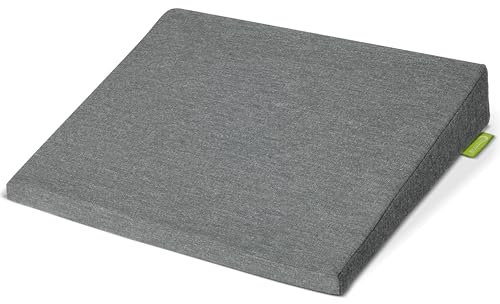 Beautissu Sitz Keilkissen formstabil Anti-Rutsch Bezug Waschbar & Reißverschluss – Ergonomisches Sitzkissen Keilkissen für Stuhl Home Office Bürostuhl Stuhlkissen Büro Hellgrau – BeauErgo