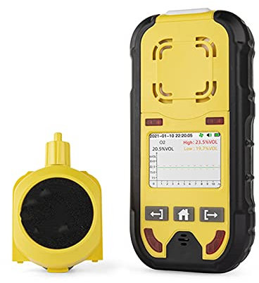 KONGMM Gasdetektor Gasmessgerät, Pumpe Multi Gas Detektor Gaszähler O2 H2S CO LEL 4 In einem Sauerstoffhydrogen-Sulfid-Kohlenstoff-Monoxid-Leckdetektor für Haus Büro(with Pump)