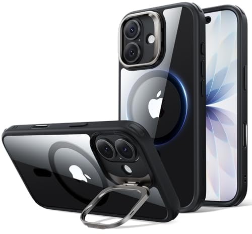 ESR für iPhone 17 Hülle, Kamerasteuerung, kompatibel mit MagSafe, Militärnorm Schutzhülle, integrierter Versteck Ständer Handy Case, Kratzfeste Rückseite, Classic Serie, Klares Schwarz