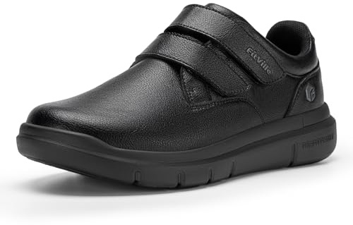 FitVille Extra Wide Shoes Men Straps Diabetic Shoes for Men Slip on Black