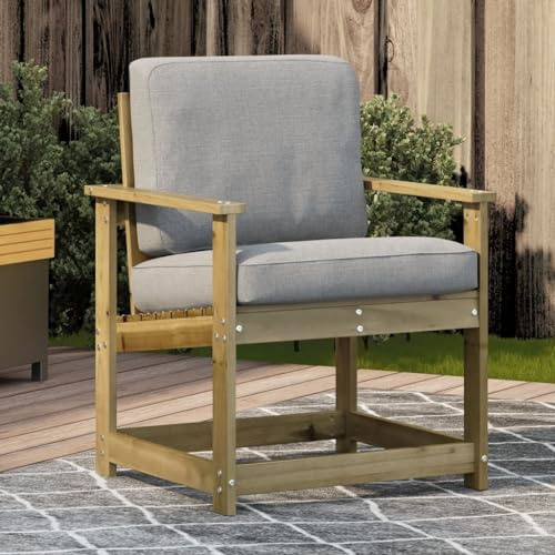 Holamys Gartenstuhl Kiefernholz Imprägniert, 62x56x77 cm, Holz Terrassenstuhl, Outdoor Sessel für Garten, Balkon, Veranda, wetterfest, langlebig