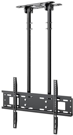 Heavy Duty TV Ceiling Mount Tv Bracket - Adjustable 2 Post Single Screen TV Mount Stand, Tilt TV Mount for 40-85 Inch TVs, Tv Wall Mount, VESA Max 600x400mm