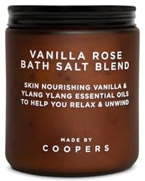 Made by Coopers Vanilla Rose Pflegende Badesalzmischung Mit ätherischen Ölen und Kokosnussöl, 500g-Glas