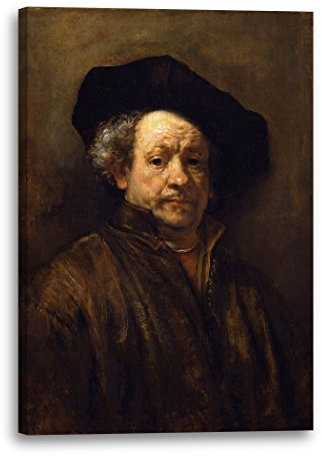 Printed Paintings Leinwand (60x80cm): Rembrandt Van Rijn - Selbstportrait