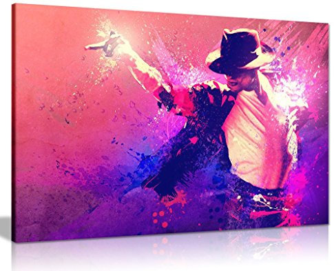 Panther Print Leinwandbild mit Michael Jackson-Motiv, Kunstdruck, tanzender Michael Jackson, farbig, A0 91x61cm (36x24in)