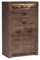 Mirjan24 Kommode Indiano I-06 mit 2 schubladen, Anrichte, Mehrzweckschrank, Highboard, Sideboard, Wohnzimmer Schrank (Esche Dunkel, mit warmweißer LED-Beleuchtung)
