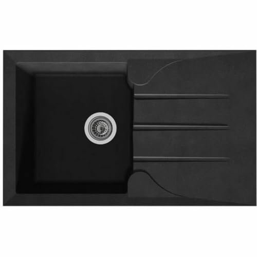 STRADOUR Evier Aloa 1 bac 1 égouttoir noir