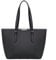 David Jones - Damen Shopper Handtasche - Frau Henkeltasche Große Tote PU Leder - Tasche Schultertasche Büro Schule Einkauf Shopping Bag - Large Aktentasche Arbeitstasche A4 Laptop Elegant - Schwarz