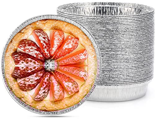 Beasea 6 50 Pack Pie Tin Disposable Tart Pans Mini Pie Pans Aluminum Foil Tins Plates Baking Foil Pans for Pizza Pies Quiche