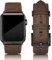 PARMPH Lederarmband kompatibel für Apple Watch 42mm(Series 3/2/1) 44mm 45mm 46mm, echtes Leder Retro Vintage Armband kompatibel mit iWatch Series 10 9 8 7 6 5 4 3 2 1 SE Sports & Edition Herren