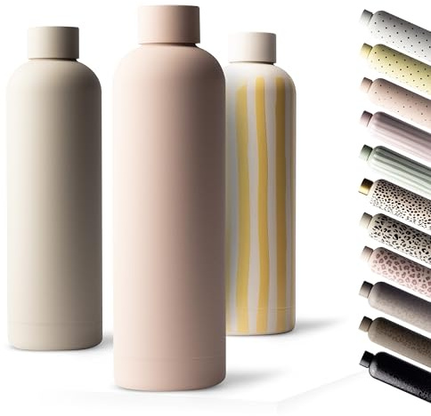 MAMEIDO Botella termica 750 ml (Blush Kissed) | 12h caliente/24h frío, antigoteo y sin BPA, apta para bebidas con gas – botella agua acero inoxidable para deporte o escuela