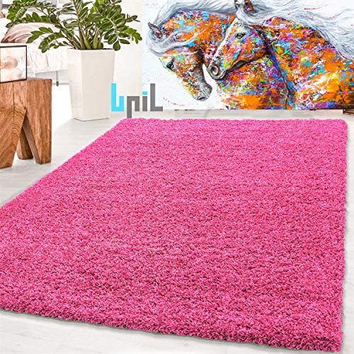 BPIL EXTRA THICK HEAVY 5CM PILE SOFT LUXURIOUS SHAGGY MODERN AREA BEDROOM HALL RUG RUNNER MAT SMALL - XX LARGE (PINK, 120X170CM)