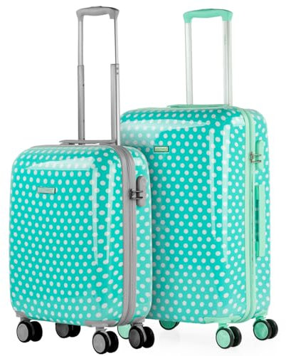 ITACA - Kinderkoffer Mädchen - Kinder Kofferset. Kinderkoffer mit Rollen - 4 Rädrig Reisekoffer Kinder. Langlebiger Kinder Trolley. Reisekoffer für Kinder, Mint Moles