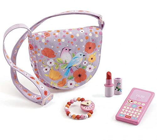 DJECO 36686 Imitation Birdie Zubehör Spielzeug Taschen, bunt