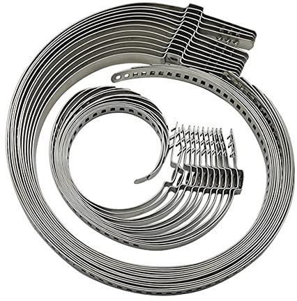 CV Kit de colliers de serrage universels réglables en acier inoxydable pour essieu de coffre CV - 24 pièces (12 pièces + 12 pièces petites)