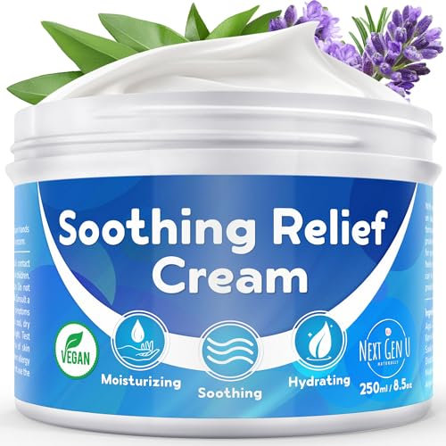Anti-Itch Cream - 250 ml - Moisturising Relief from Itchy Skin, Helps Alleviate Itch from Eczema, Hives, Sunburn - Vegan Formula with Shea Butter & Tea Tree Oil - by NextGenU