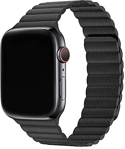 AIYIRUO Compatibile con Apple Watch Cinturino Magnetic in Pelle Band 49mm 45mm 41mm 44mm 40mm Braccialetti di Ricambio con Forte Magnetica per iWatch Series 8/7/6/5/4/3/2/1,SE
