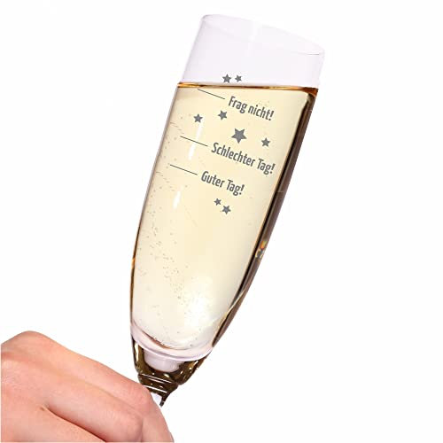 4youDesign Leonardo Sektglas mit Gravur | Personalisiertes Glas mit Namen | Geschenkidee für Männer und Frauen zu Weihnachten, Geburtstag, Hochzeit oder Valentinstag (Guter Tag…)