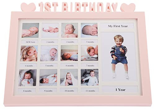 TOYANDONA Rosa Kunststoff Wachstumsrahmen für Babys, 13 Fotos