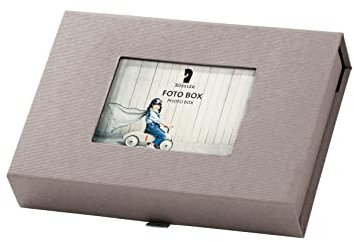 Rössler Papier 14573200491 - Fotobox mit Passepartout, für 13 x 18 cm Bilder, Taupe, 203 x 45 x 147 mm, 1 Stück