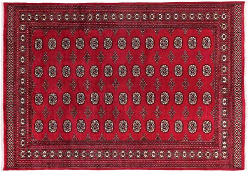 RUG PRINCE Pakistan Buchara Teppich 180x260 Handgeknüpft Rot Geometrisch Orient Kurzflor