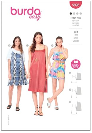 Burda Paper Sewing Pattern 5996 Dresses 8-22 (34-48)