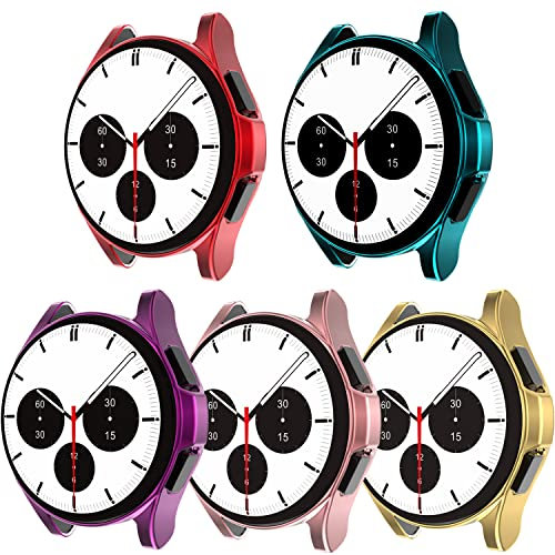 Hülle Kompatibel mit Samsung Galaxy Watch 4 Classic 46 mm 42 mm Schutzhülle aus weichem TPU, Kratzfest, vollflächige Schutzhülle für Galaxy Watch 4 Classic (2021) (42mm, 5pcs)