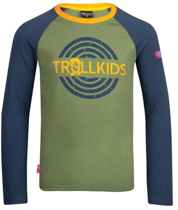 Trollkids Kids Preikestolen Longsleeve 116, Moss/Blue