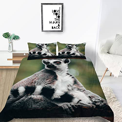 Kinder Bettwäsche Set Tierwelt AFFE Bettwäsche 135x200 cm Jungen Bettbezug für Mädchen Kids Microfaser Himmlische Qualität Betten Set mit 1 Kissenbezug 80x80cm Einzelbett 2