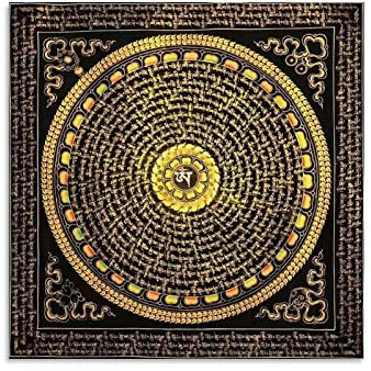 Mantra Mandala Om Mani Padme Hum Thangka-Poster, tibetischer Buddhismus, Meditation, moderne Dekoration, Art-Deco, Mode, Pop-Art, 30 x 30 cm