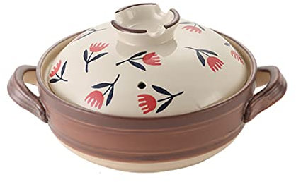 Olla de arcilla japonesa, olla de barro caliente, olla de barro de cerámica, olla de cerámica de estilo japonés retro, cacerola china de cerámica (1,5 L, estilo B)