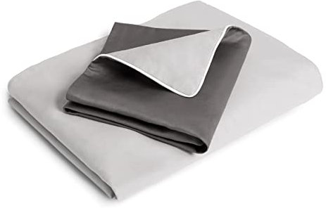 Bodyguard bett1 Satin Bettwäsche (200x200 cm | 2 x 40x80 cm, zweifarbig, wendbar, Silber & Anthrazit, luftig leicht, Sommerbettwäsche, waschbar bis 60° C, atmungsaktiv, 100% Baumwolle)