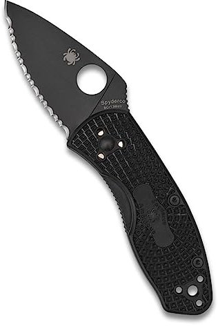 Spyderco Ambitioniertes leichtes Klappmesser mit 5,8 cm Edelstahlklinge und FRN-Griff - SpyderEdge - C148SBBK