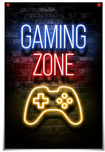 JIUJIUJIU Peinture murale minimaliste « Gaming Zone » Impressions et affiches Canvas Prints Artwork For Living Room Bedroom Deco C3edff7,30 * 45cm,Non encadré