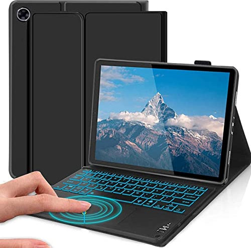 QYiiD Custodia Tastiera con Trackpad per Lenovo Tab M10 FHD Plus (2nd Gen)/Tab K10 2021, 10,3 Pollici TB-X606F/TB-X606X, Italiana QWERTY Retroilluminata Tastiera Magnetica Rimovibile con Touchpad