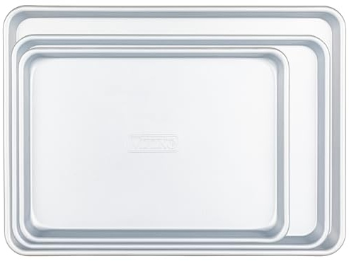 Viking Premium 3-teiliges Antihaft-Backblech-Set, hergestellt ohne PFAS, schwere aluminisierte Stahl-Backbleche mit verstärktem Eisenrahmen, 33, 38 und 45 cm, ofenfest bis 220 °C