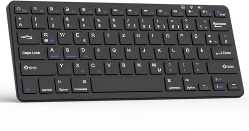 TQQ Bluetooth Tastatur, Deutsches Layout QWERTZ, Mini Wireless Keyboard für iPad und Andere Tablets (Samsung, Android, Windows)