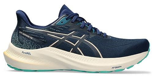 ASICS Damen GT-2000 12 Laufschuh, Blue Expanse/Champagner, 39 EU