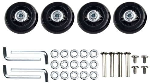 CNANRNANC 4 Stück Ersatzrollen für Koffer Gepäckräder Gepäck Koffer ersetzen Rad Rollschuh Reparatur Kofferrollen Ersatzrollen 60x24MM