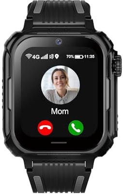 Montre Connectée Enfant GPS 4G Montre Telephone Étanche avec WiFi Appel Vidéo SOS Mode Classe Notification de Vibration Smartwatch Enfant Cadeaux pour 5-12 Garçons Filles