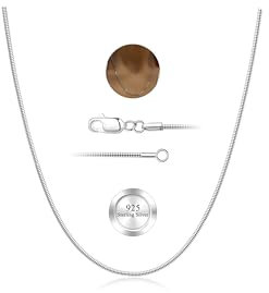 LOLIAS Schlangenkette Silber 925 - Damen Unisex Schmuck - 16202224 Zoll - Ohne Anhänger - Hochwertiges Sterling Silber - Rhodium Überzogen - Schlangen Design