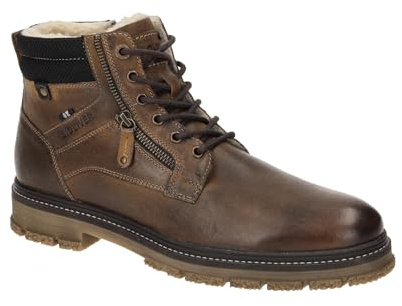 s.Oliver Herren Stiefel zum Schnüren mit Reißverschluss Gefüttert, Braun (Cognac), 42 EU