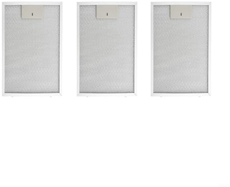 FUBESK Filtro antigrasso in Metallo per Cappa da Cucina, in Acciaio, 300 x 240 mm, 5 Strati di Grasso alluminato (3 Pezzi)