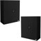 ML-Design 2er Set Aktenschrank abschließbar, 90x40x109 cm, Schwarz, aus Stahl, 3 höhenverstellbare Einlegeböden, Büroschrank mit 2 Türen, Metallschrank Stahlschrank Aufbewahrungsschrank Lagerschrank