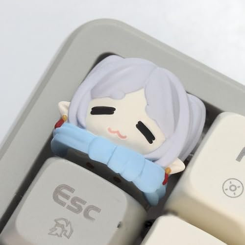 Frieren Resin Keycaps Mechanical Keyboard Custom Keycaps Frieren: Beyond Journey's End Cute Anime Mini Figure 3D Keycaps Keyboard DIY Personalisation (Not applicable to normal keyboards)