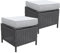 Calma Lux® Frei kombinierbare Einzelteile für Gartenmöbel Sitzgruppe Lounge Sitzgarnitur DIY aus Poly Rattan freie Wahl (Kleiner Hocker 2pcs)