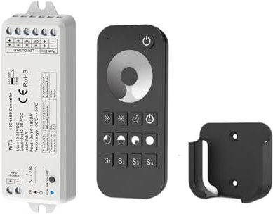 FWFDTQBSP 1 Stück WT1 LED Dimmer DC12V 24V 2CH*5A WW CW CCT Fernbedienung 2,4G Dimmer Schalter(WT1 and RT1)