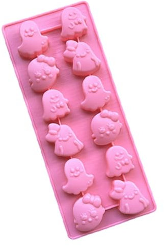 Halloween-Formen – Geisterform, Halloween-Gummibaum-Form, kleine Geister-Frucht-Snack-Formen, Halloween-Dekoration, 12 Mulden, Geister-Backform für Halloween-